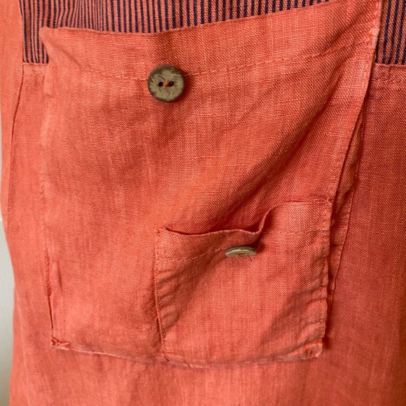 Burnt orange linen tunic/dress. lagenlook boho unique. Italy. Sz S - Picture 5 of 15